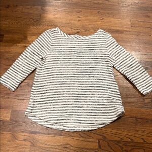 LOFT Monochrome Striped Knit Top